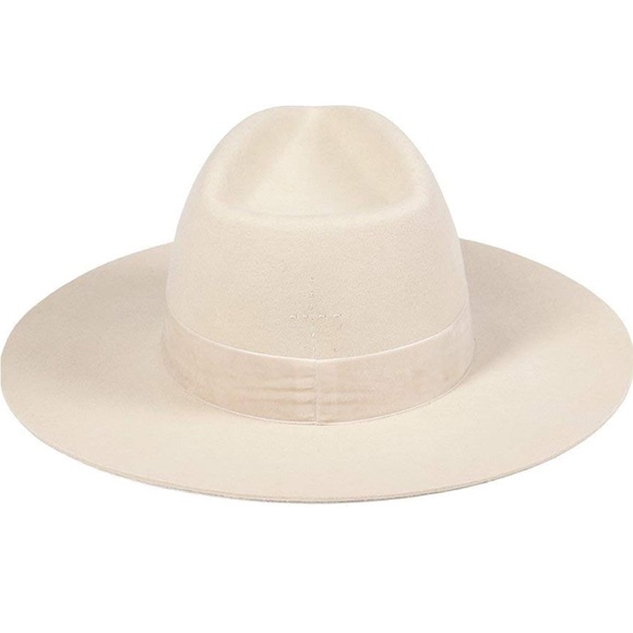 Lack Of Color Rancher Hat 100% Wool in Beige w Velvet Band and Embroidery Detail - Picture 5 of 13